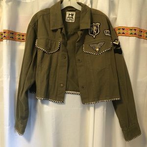 Military Style Cropped Boho Jacket Army Jacket